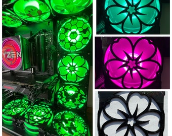 Sakura Flower Fan Grill/Cover 120mm Custom 3D Printed Gaming PC Case Shroud Build Mod Accessory with Magnets #122