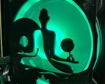 Yin Yang Buddha Fan Grill: 120mm 3D Printed PC Case Cover