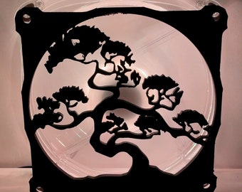 Bonsai Fan Cover 120mm RGB Fan Grill - Custom 3D Printed Gaming PC Fan Shroud Build Mod Accessory with screws or Magnets #79