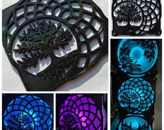 Tree Of Life Fan Grill/Cover 120mm Custom 3D Printed Gaming PC Case Shroud Build Mod Accessory with Magnets #132
