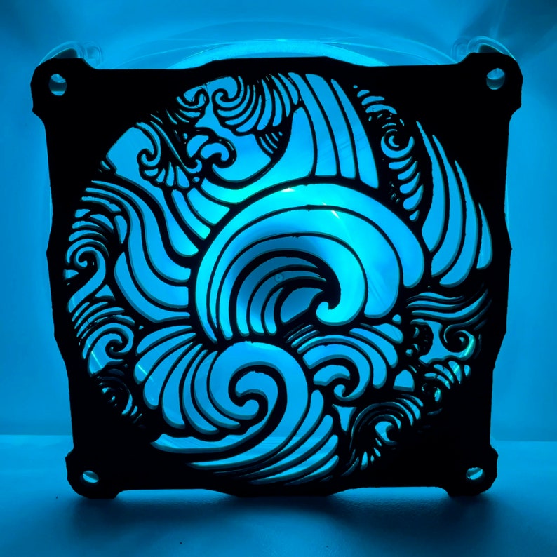 Waves Art Fan Cover 120mm RGB Fan Grill Custom 3D Printed Etsy