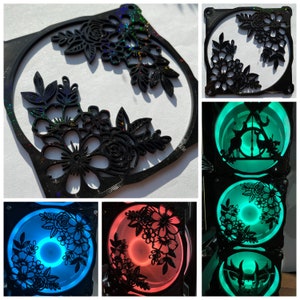 Flower Bouquet Fan Grill/Cover 120mm Custom 3D Printed Gaming PC Case Shroud Build Mod Accessory with Magnets #133