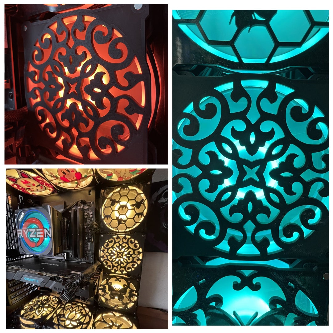 Pattern Art Fan Cover 120mm RGB Fan Grill Custom 3D Printed Gaming PC