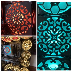 Pattern Art Fan Cover 120mm RGB Fan Grill - Custom 3D Printed Gaming PC Fan Shroud Build Mod Accessory with screws or Magnets #120