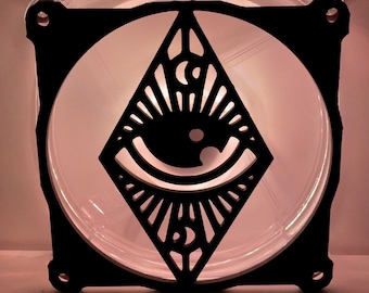 Ethereum Eye Fan Cover 120mm RGB Fan Grill - Custom 3D Printed Gaming PC Fan Shroud Build Mod Accessory with screws or Magnets #21