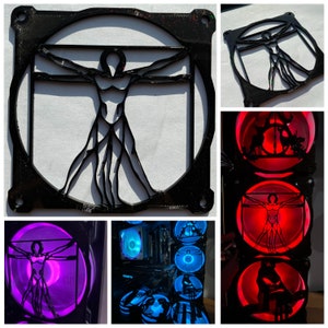 Vitruvian Man Fan Grill/Cover 120mm Custom 3D Printed Gaming PC Case Shroud Build Mod Accessory with Magnets #137