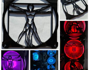 Vitruvian Man Fan Grill/Cover 120mm Custom 3D Printed Gaming PC Case Shroud Build Mod Accessory with Magnets #137
