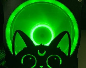 Peekaboo Cat Fan Cover: 120mm RGB PC Mod Accessory