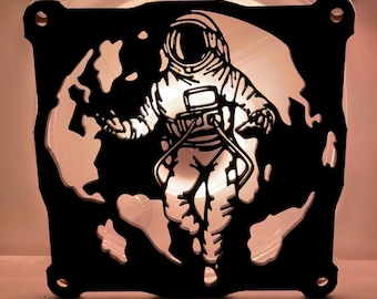 Space Astronaut Fan Cover 120mm RGB Fan Grill - Custom 3D Printed Gaming PC Fan Shroud Build Mod Accessory with screws or Magnets #18