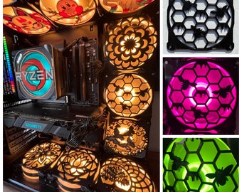 Honeycomb Fan Grill/Cover 120mm Custom 3D Printed Gaming PC Case Shroud Build Mod Accessory with Magnets #123