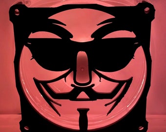 Anonymous Fan Cover 120mm RGB Fan Grill - Custom 3D Printed Gaming PC Fan Shroud Build Mod Accessory with screws or Magnets #72