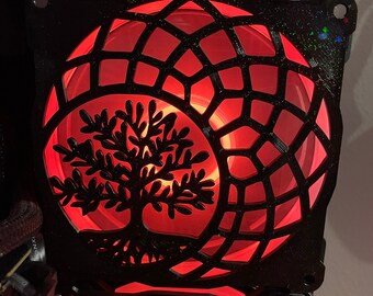 Tree Of Life Fan Grill: 120mm 3D Printed PC Case Cover