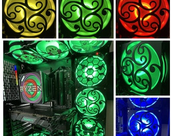 Fusion Grill Fan Cover 120mm RGB Fan Grill - Custom 3D Printed Gaming PC Fan Shroud Build Mod Accessory with screws or Magnets #121