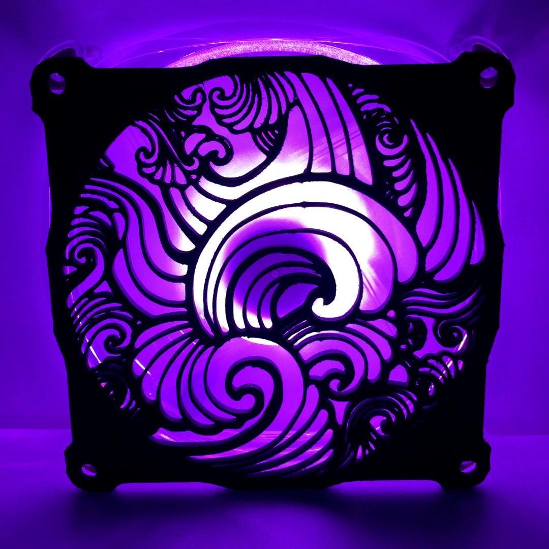 Waves Art Fan Cover 120mm RGB Fan Grill Custom 3D Printed Etsy