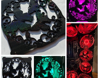 Butterfly Fan Grill/Cover 120mm Custom 3D Printed Gaming PC Case Shroud Build Mod Accessory with Magnets #130