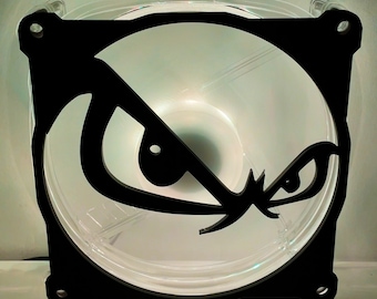 Gaming Anime Eyes Fan Cover 120mm RGB Fan Grill - Custom 3D Printed Gaming PC Fan Shroud Build Mod Accessory with screws or Magnets #112