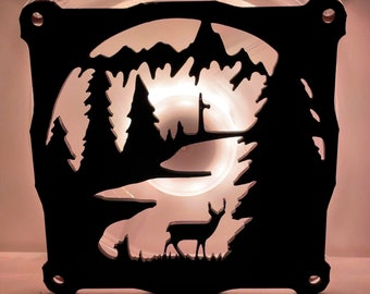 Wild Forest Fan Cover 120mm RGB Fan Grill - Custom 3D Printed Gaming PC Fan Shroud Build Mod Accessory with screws or Magnets #14