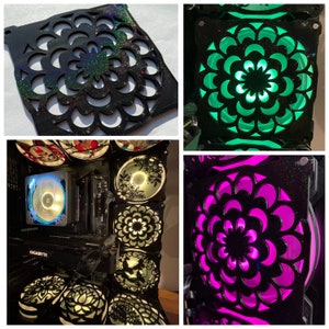 Blossom Flower Fan Grill/Cover 120mm Custom 3D Printed Gaming PC Case Shroud Build Mod Accessory with Magnets #128