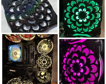 Blossom Flower Fan Grill/Cover 120mm Custom 3D Printed Gaming PC Case Shroud Build Mod Accessory with Magnets #128