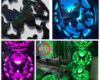 Butterfly Fan Grill/Cover 120mm Custom 3D Printed Gaming PC Case Shroud Build Mod Accessory with Magnets #125