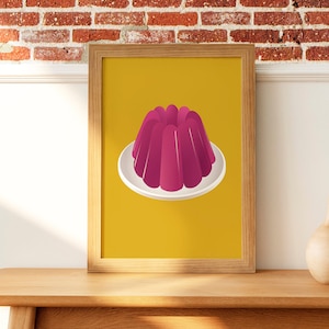 Fruit jelly poster, Kitchen wall art, Jelly, Pink poster