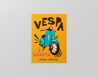 Impresión de arte de pared Vespa, descarga instantánea, cartel retro vespa