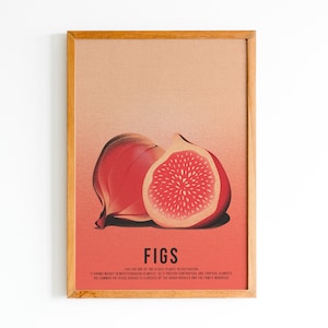 Arte de pared imprimible de la cocina del mercado de frutas, impresión de la pared de los higos, arte digital, impresión colorida, arte de la pared de la cocina, cartel de la fruta, impresión de la cocina