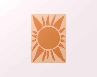 Modern Sunshine Print, Boho Sun Print, Mid Century Modern Wall Art, Abstract Sun Print, Minimalist Sun