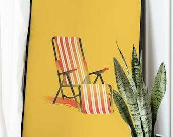 Printable Chair Wall Art Print, Chair Print Decor, Chair Art Print, Mid-Century Modern