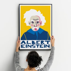 Albert Einstein Printable Art, Einstein Poster, Einstein Art Print, Wall Art, Digital Art