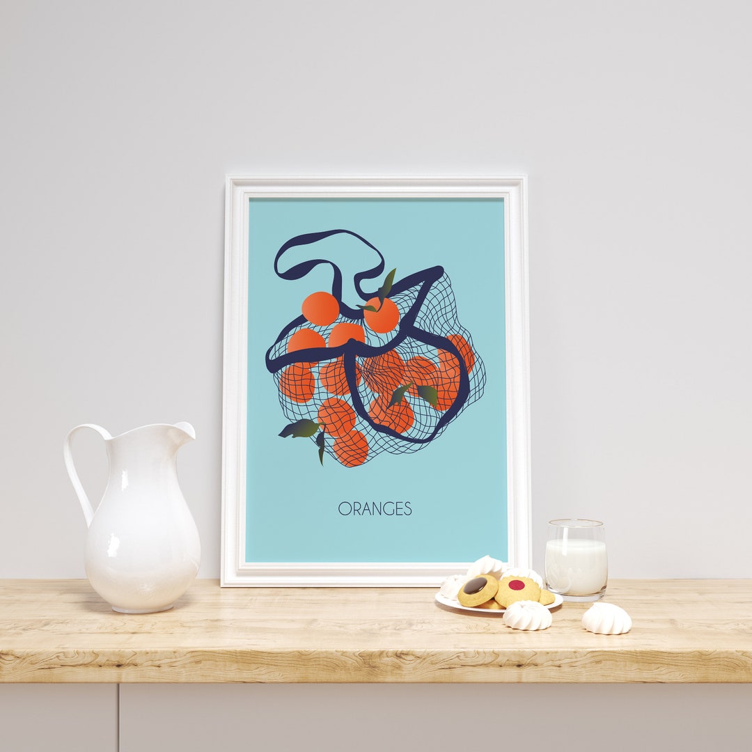 Oranges Print Printable Kitchen Wall Art Orange Wall Decor Etsy