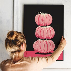 Kürbis Druck Kürbis Printable Halloween Kürbis Wand Kunst, Herbst Wand Kunst Kunstwerk Pink Kürbis Poster DIGITAL DOWNLOAD