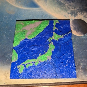 Japan Topography 3D Print - GETEXTUREERD, Meerkleurig