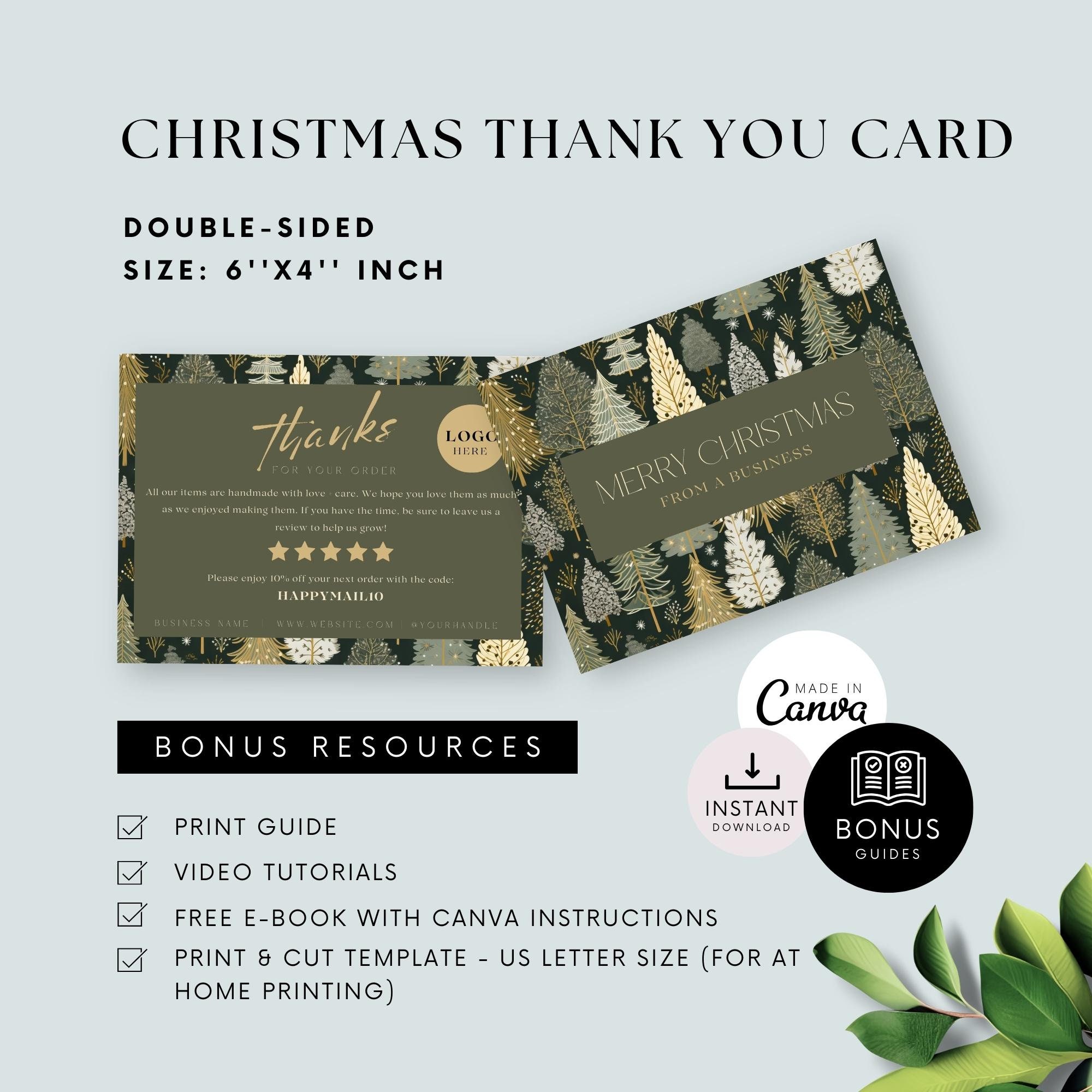 Merry Christmas From a Business Holiday Thank You Card for Small ...