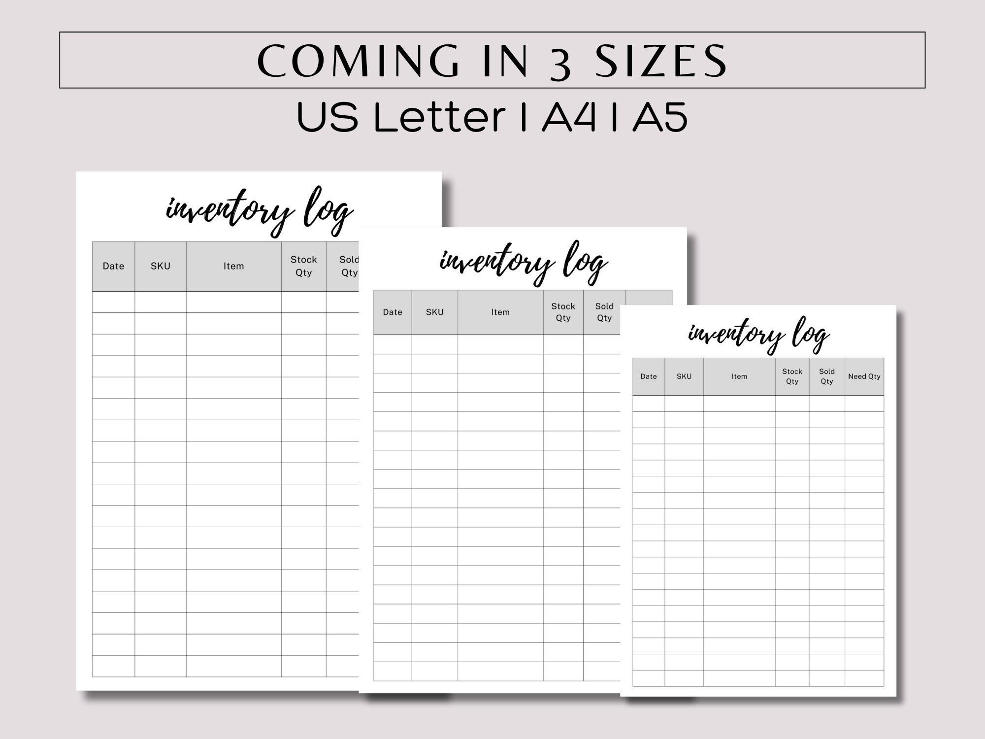 Product Inventory Tracker Small Business Inventory Sheet Printable ...