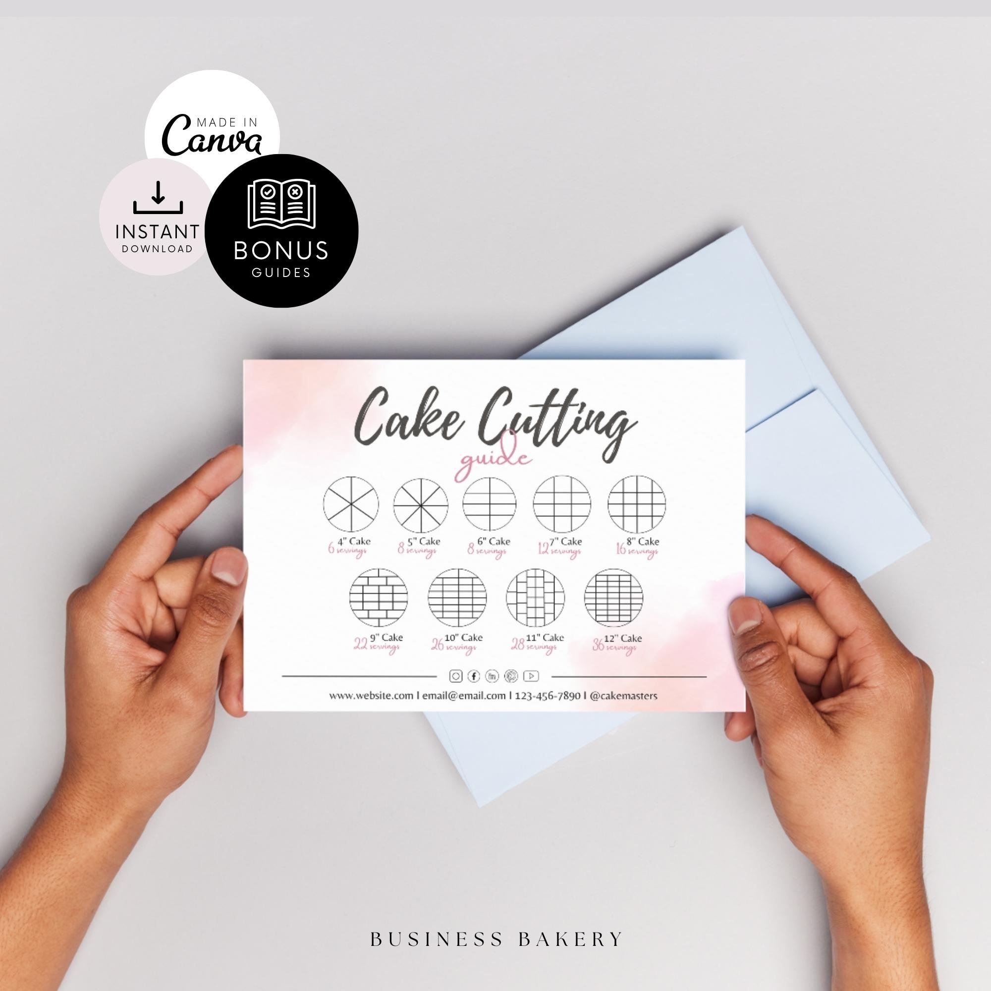 Round Cake Cutting Guide Digital Download Bakery Template Baker