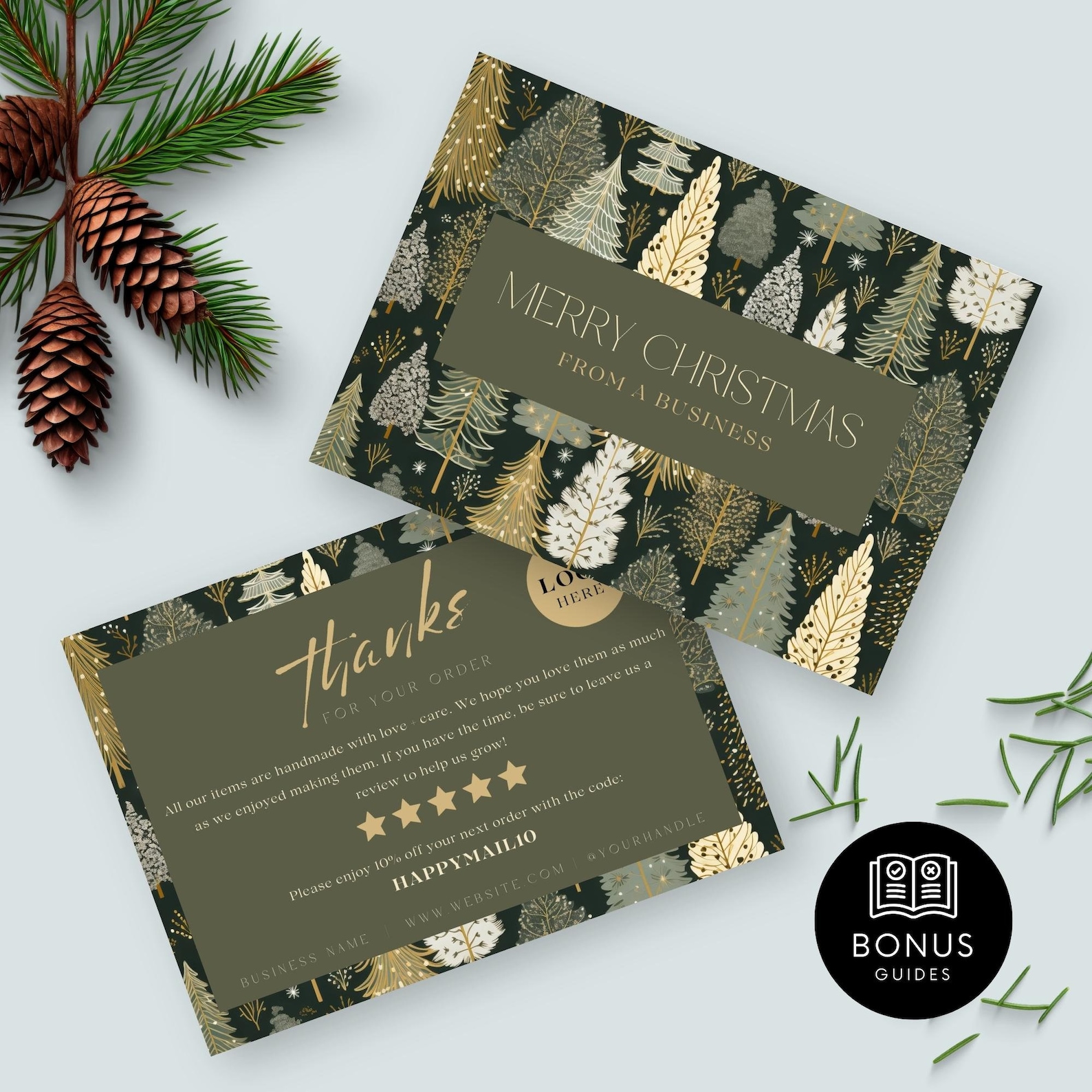 Merry Christmas From a Business Holiday Thank You Card for Small ...