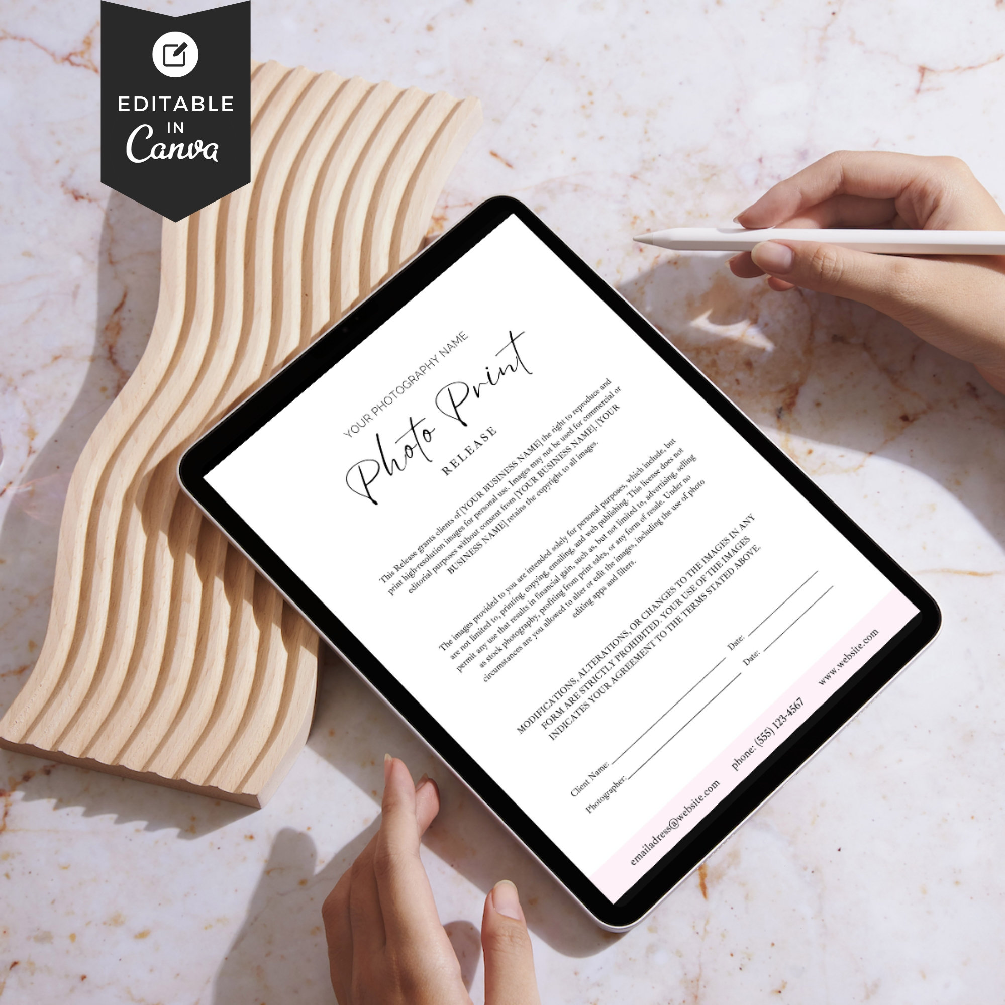 Photo Print Release Form for Photography Clients Editable Canva ...