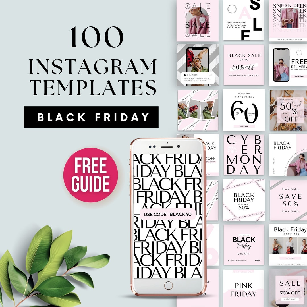 Black Friday Instagram Templates Social Media Sale Flyer Cyber Monday ...