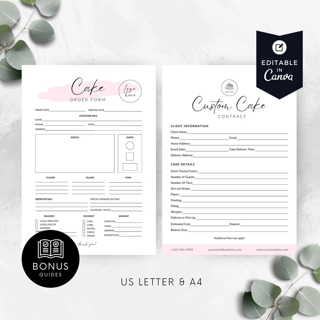 Wedding Cake Order Contract Template Editable Custom Bakery Agreement Wedding Cake Order Contract Template Editable Custom Bakery Agreement