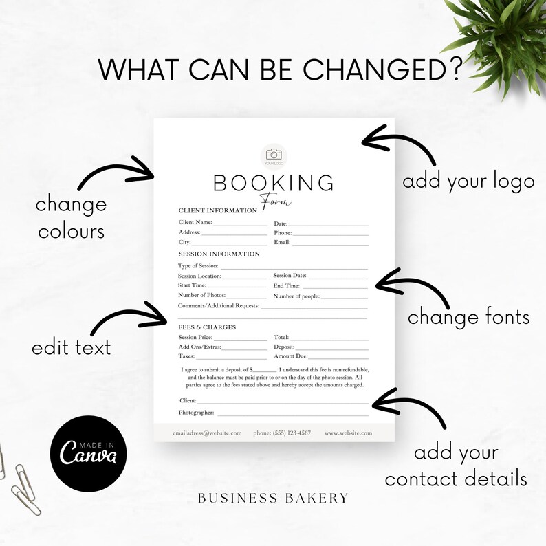 Client Booking Form for Photographer Mini Session Wedding and Event ...