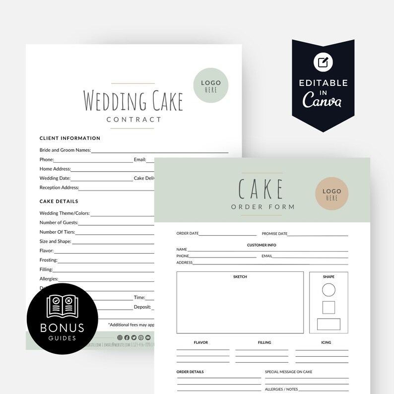 Wedding Cake Order Contract Template Editable Custom Bakery Agreement Wedding Cake Order Contract Template Editable Custom Bakery Agreement