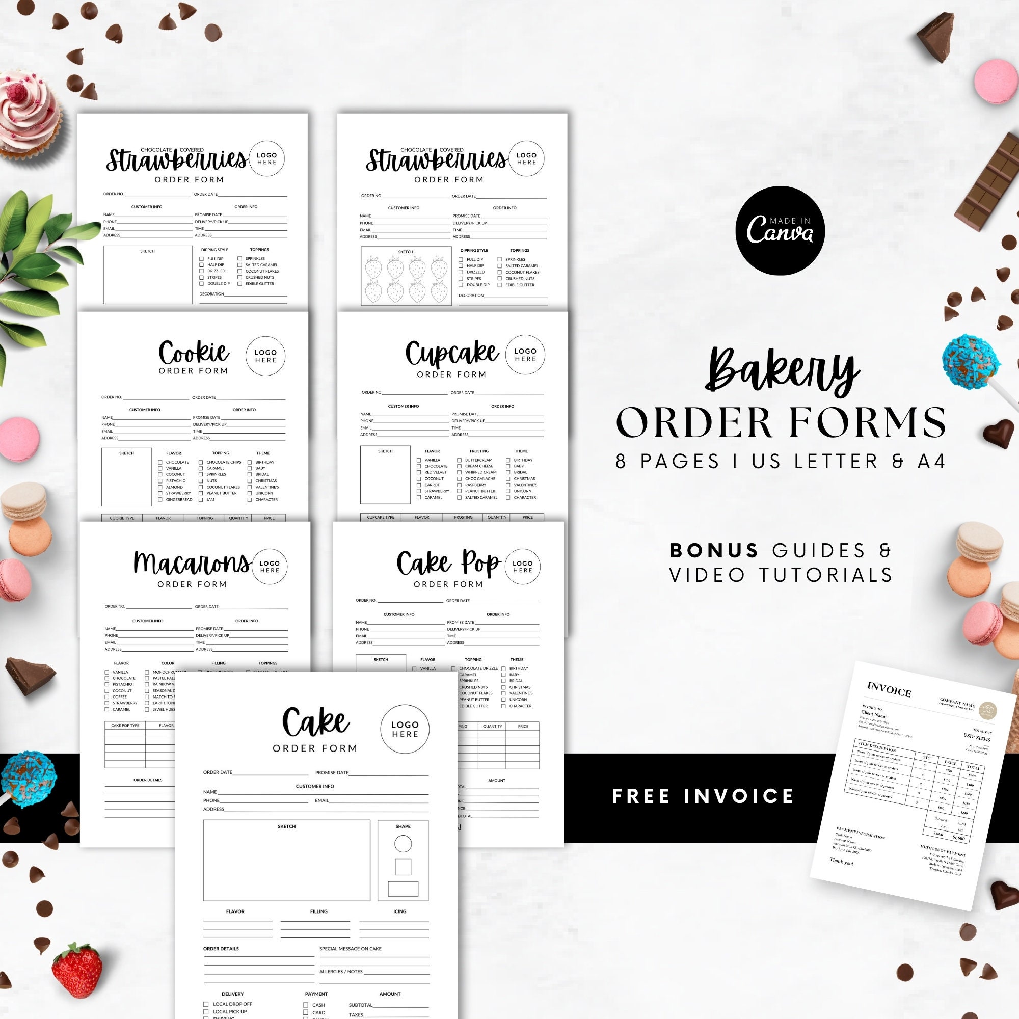 bakery-order-form-bundle-printable-wedding-cake-order-form-minimalist-cookie-order-sheet-home-business-template-canva-invoice-bb000-etsy