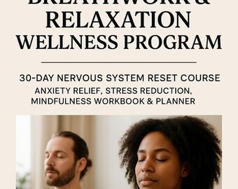 Planificador de 30 días de respiración para el estrés y la ansiedad / Reinicio del sistema nervioso (PDF)