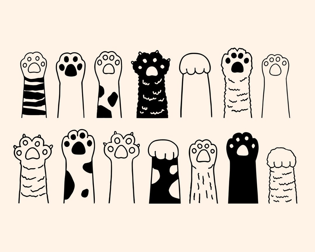 Dog Paw Print Svg, Cat Paw Print Svg, Vector Cut File for Cricut