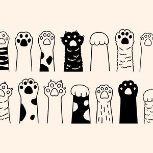 Svg d'impression de patte de chien, Svg d'impression de patte de chat, fichier de coupe vectoriel pour Cricut, Silhouette, Png Dxf Png Eps, pochoir, sticker, vinyle, symbole