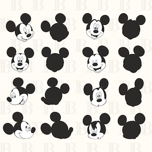 Mickey Mouse SVG Bundle Layered Head svg Camiseta de cumpleaños svg, Tumbler Mug archivos svg para Cricut Svg / Png / Dxf