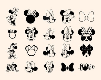 Minnie SVG Bundle Birthday svg, Minnie png, Clipart Bundle, For shirts, invitation, tumbler, Cut Files for Cricut and Silhouette, Vector