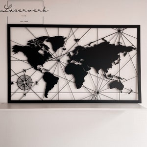 World map with frame