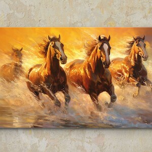 Vier laufende Pferde, Samsung Rahmen TV Kunst, Wandkunst, digitaler Download